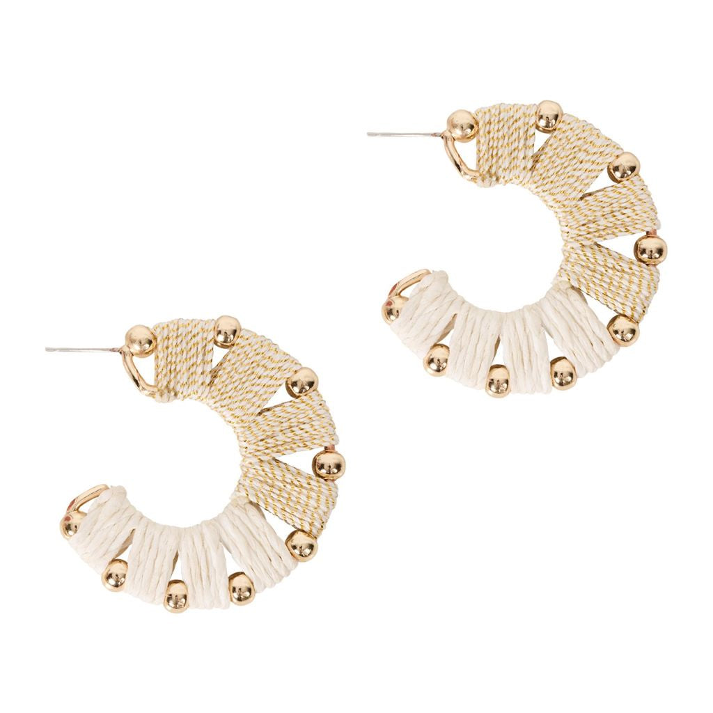 Capri Woven Earring White