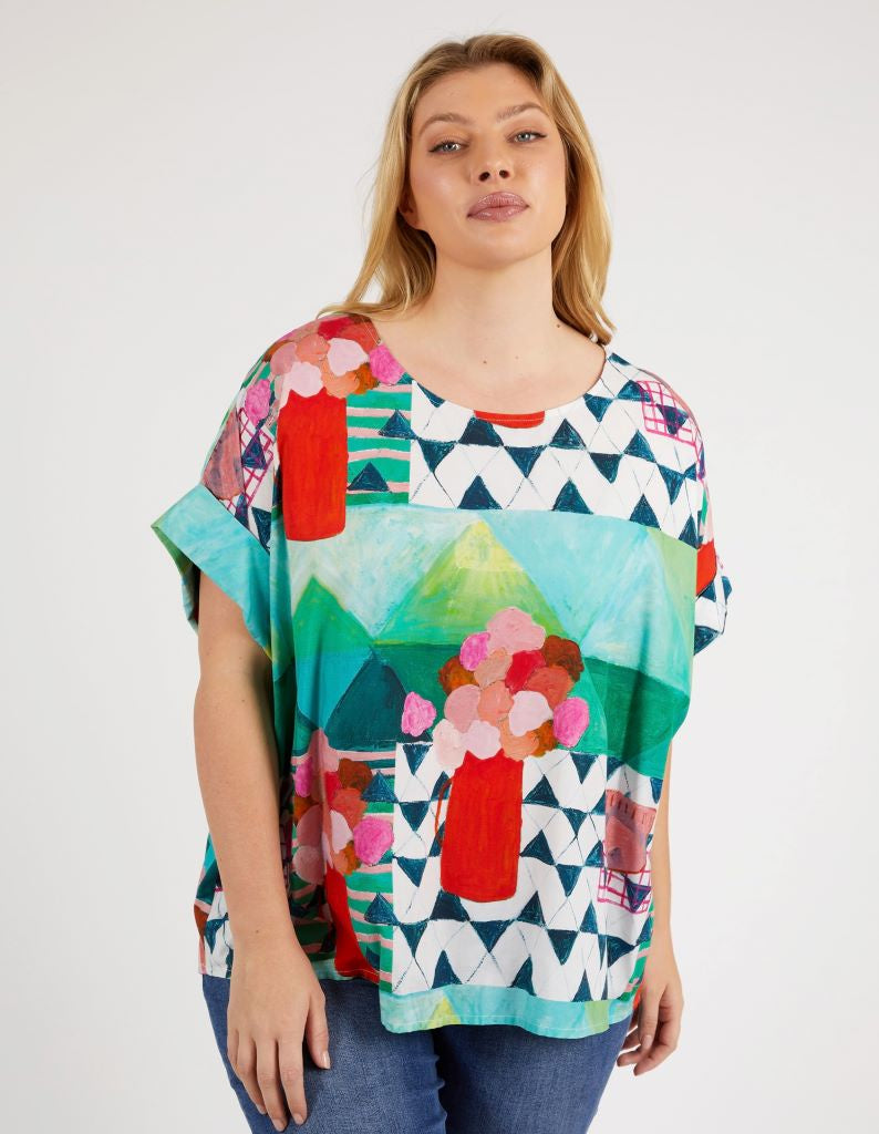 Private Universe Top Green Print