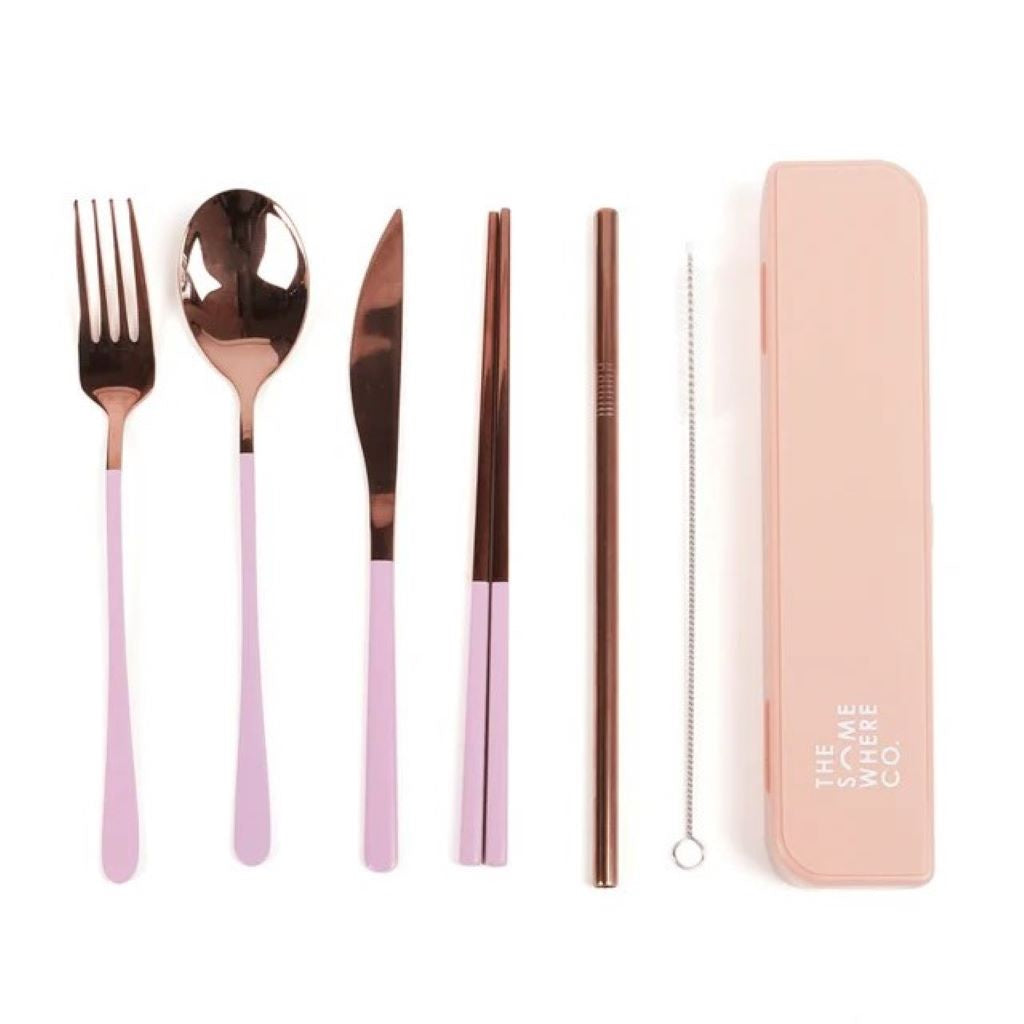 Take Away Cutlery Set Rose with Lilac