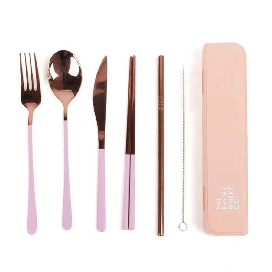 Take Away Cutlery Set Rose with Lilac