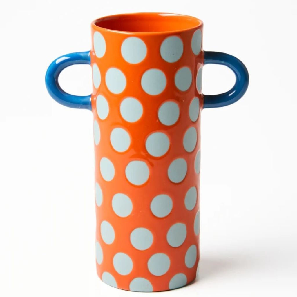 Griffe Blue Red Spot Bud Vase