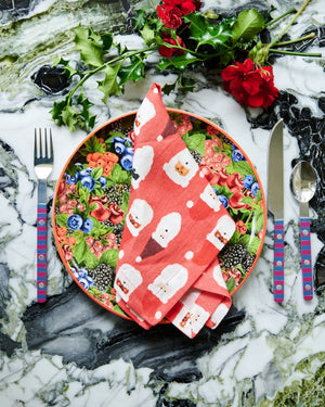 Ho Ho Ho Red Linen 4P Napkin Set