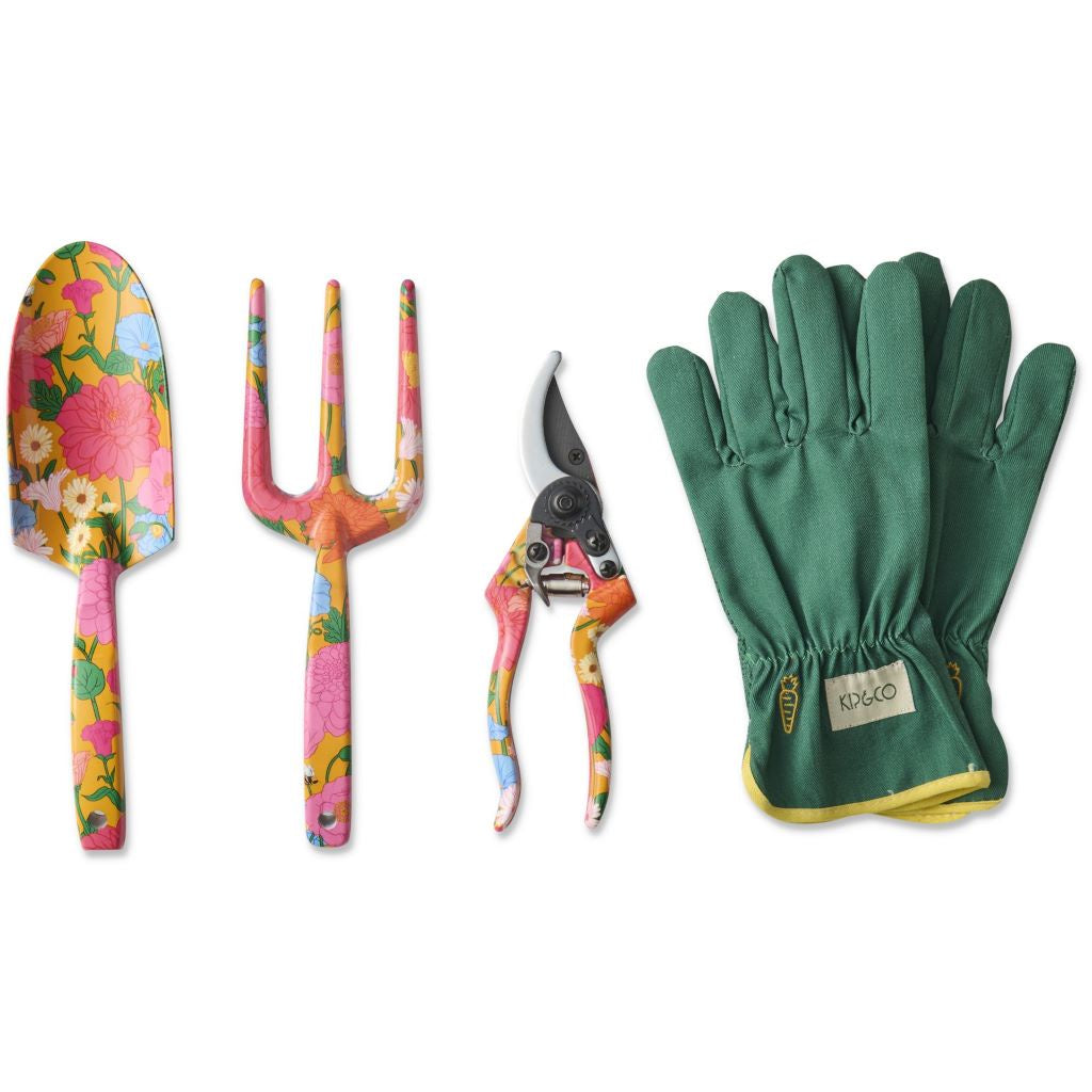 Follow the Sun Yellow Garden Tools & Glove Set