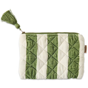 Moss Stripe Cosmetic Purse