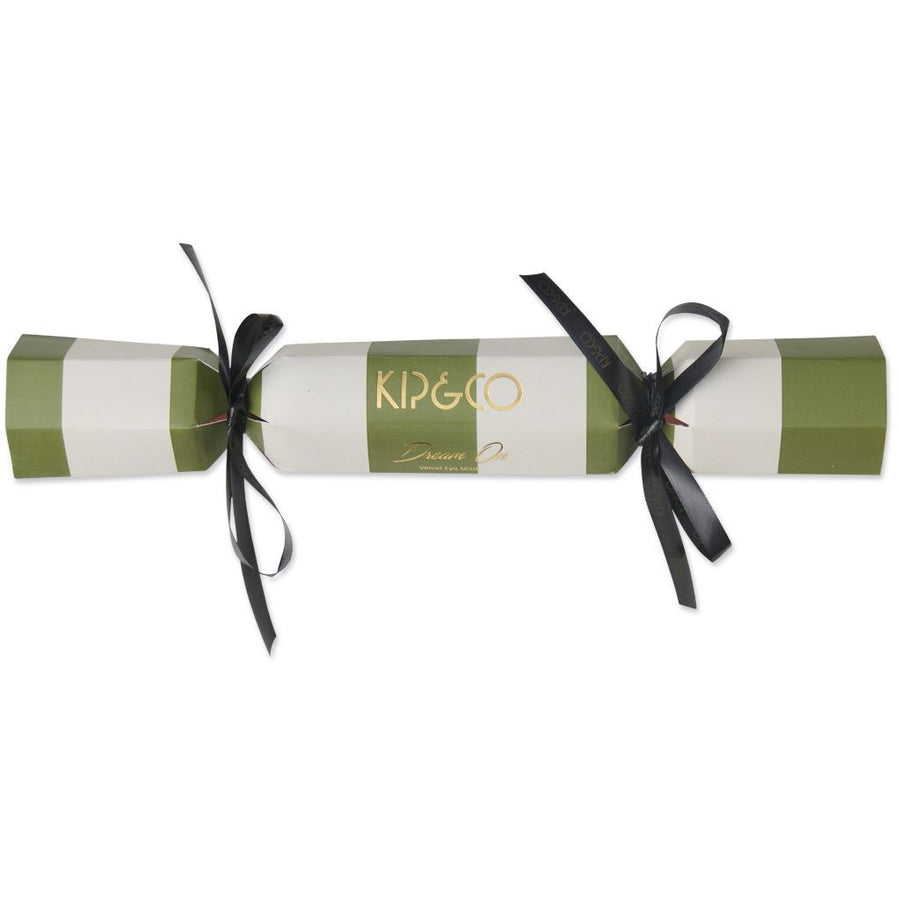 Moss Stripe Velvet Stripe Eye Mask