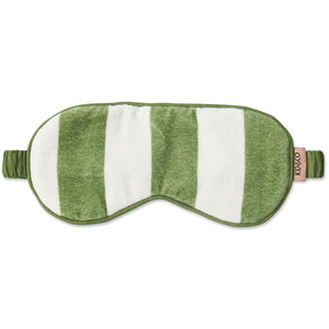 Moss Stripe Velvet Stripe Eye Mask
