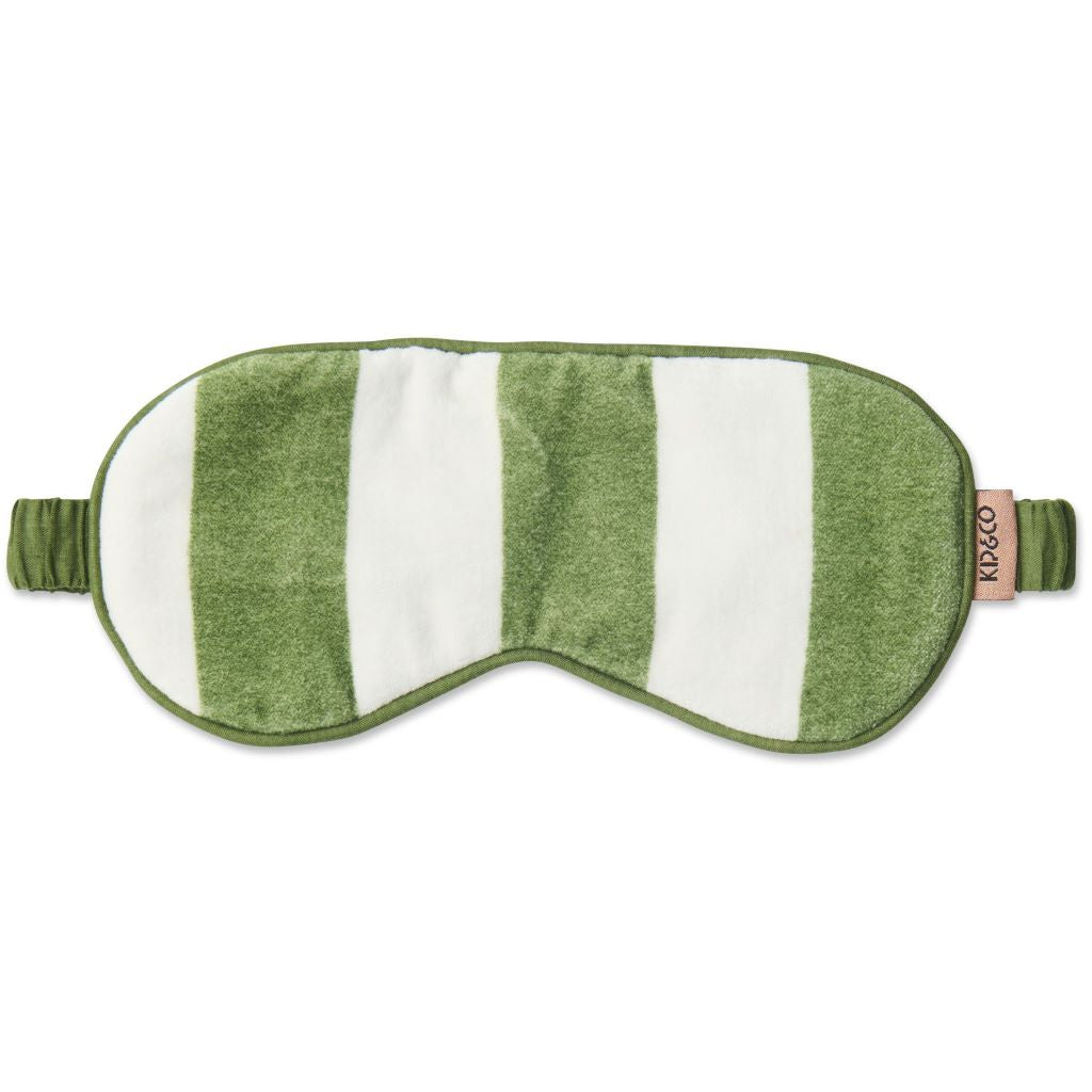 Moss Stripe Velvet Stripe Eye Mask