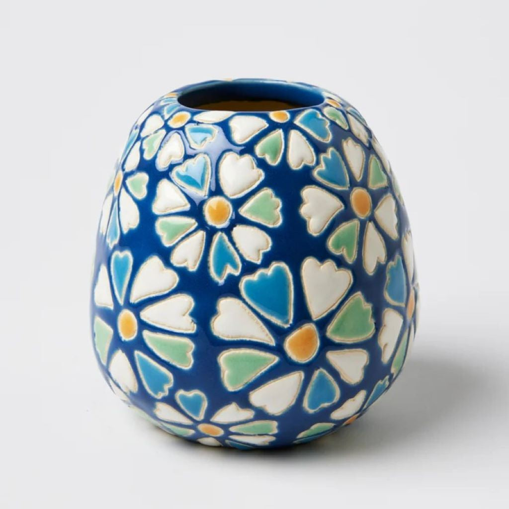 Pollen Blue Daisy Vase