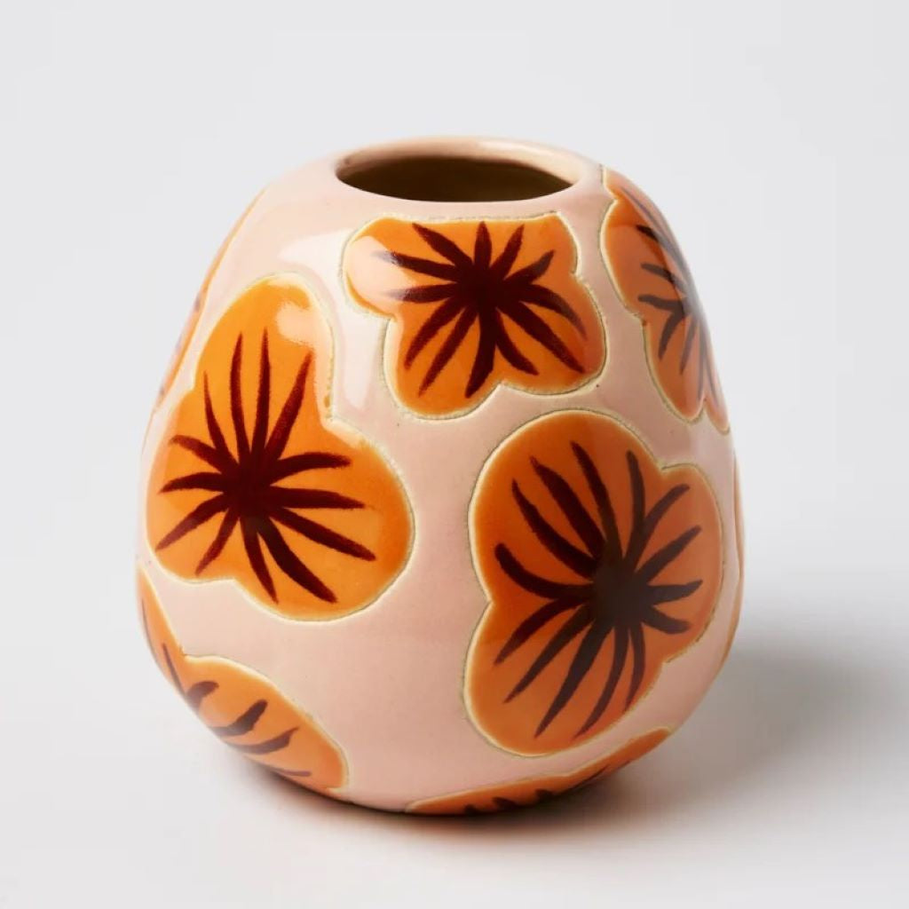 Pollen Burnt Hibiscus Vase