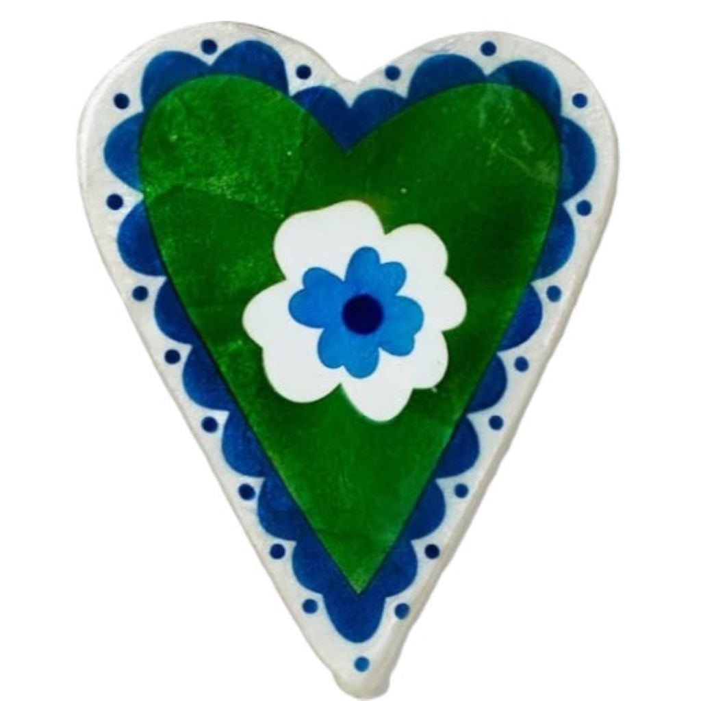 Poppy Green Heart