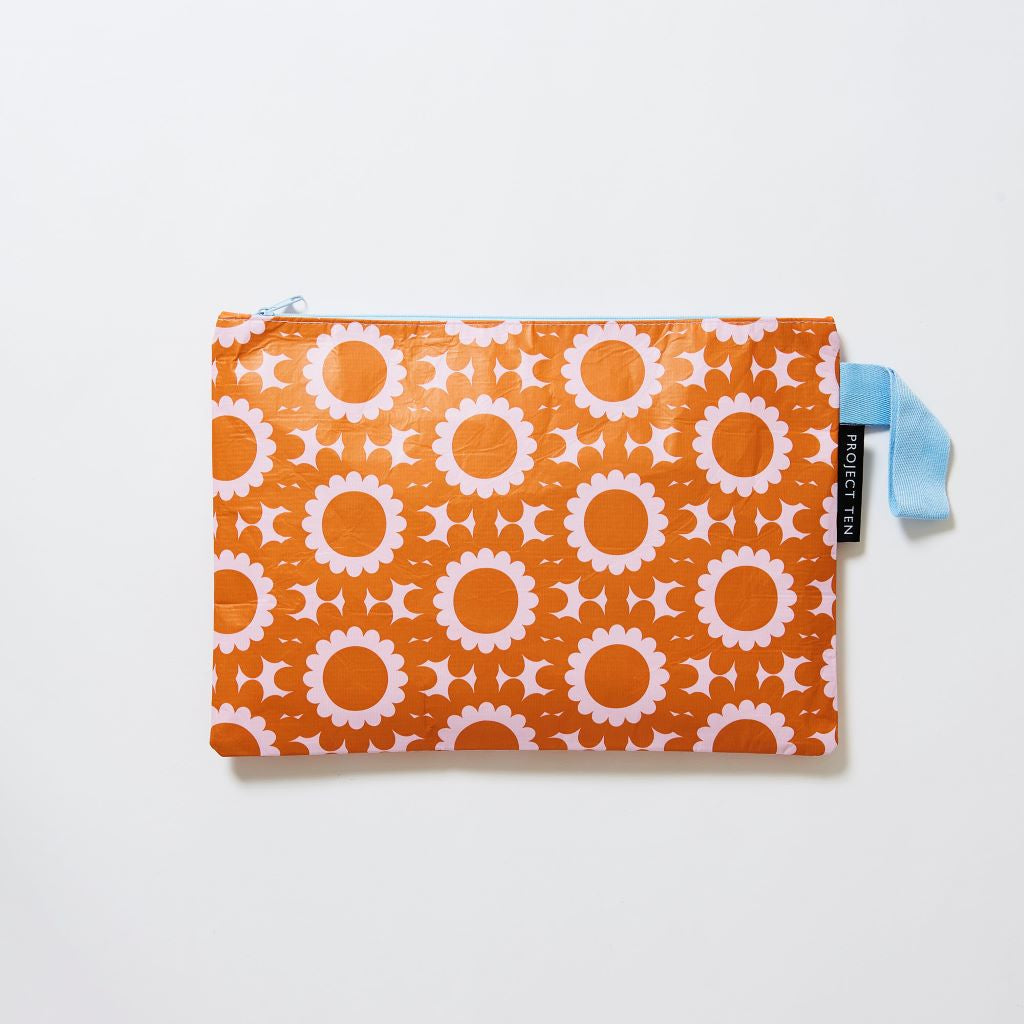 Geo Floral Large Zip Pouch