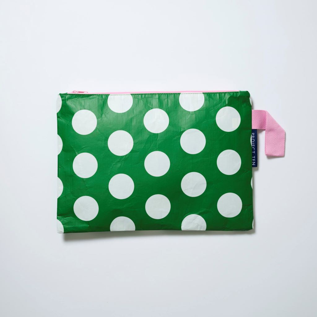Large Zip Pouch - Polka Dot