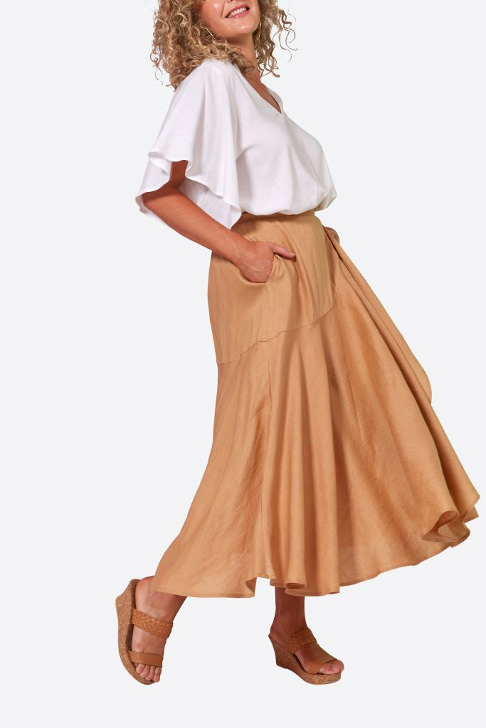 La Vie Wrap Skirt Caramel