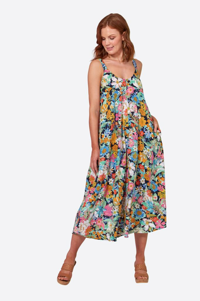 Verve Tank Maxi Dress Navy Flourish