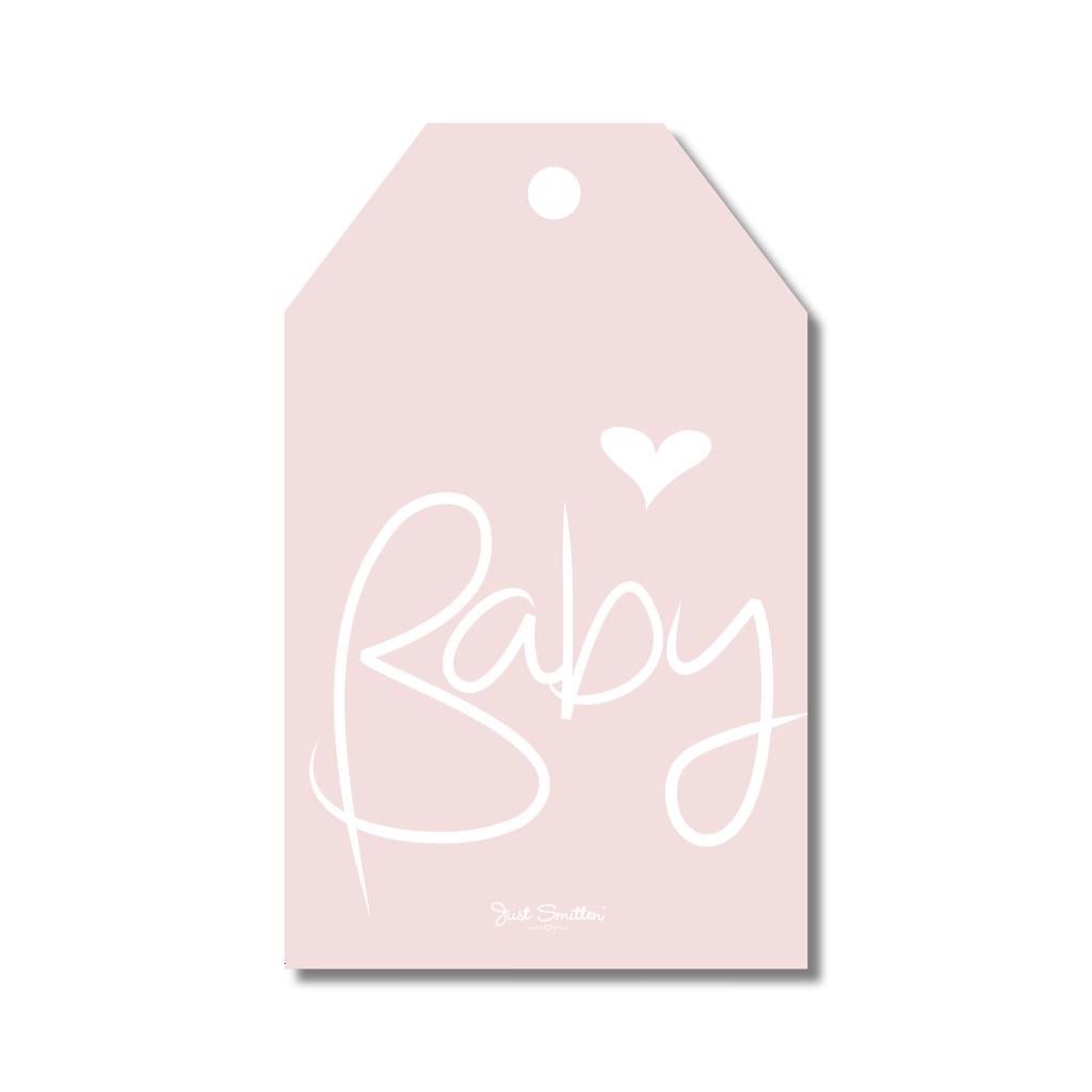 Pink Script Baby Gift Tag