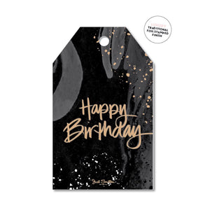 Marble Birthday Gift Tag